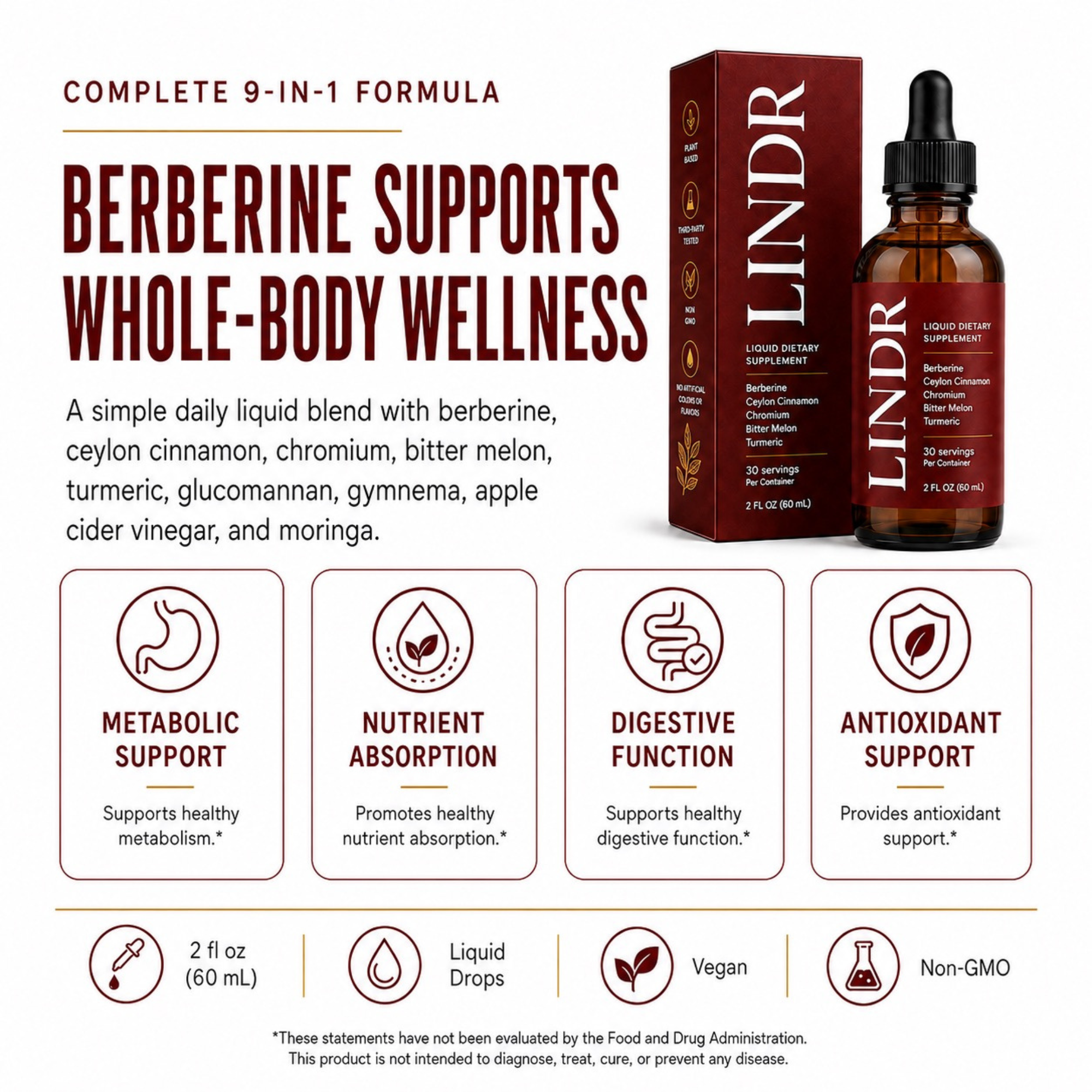 LINDR Berberine Natural Drops