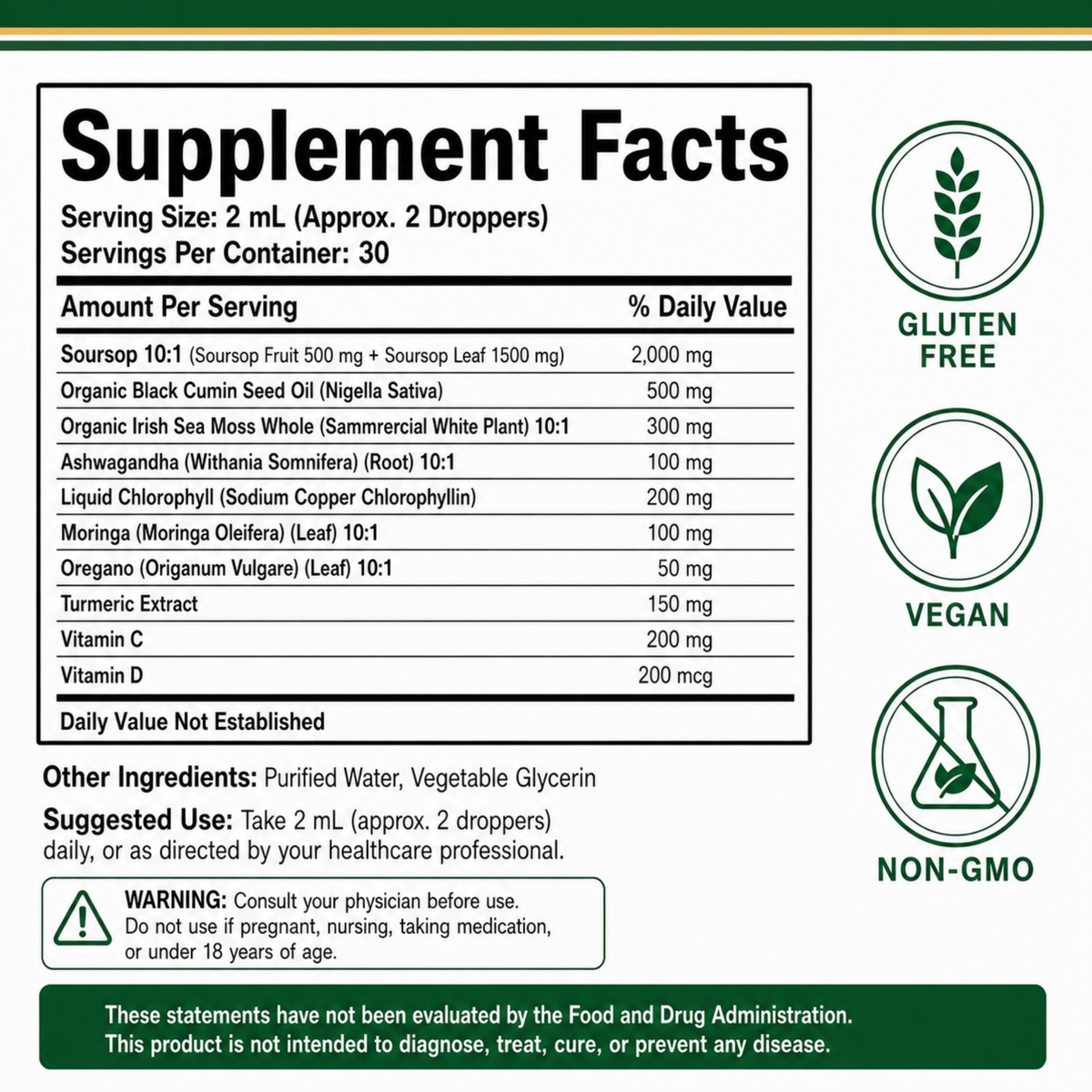 LINDR Soursop Natural Drops